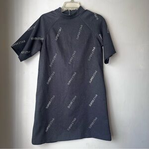 Tamara Simone Navy Blue Mock Neck Superstar A line Dress 38 / US 8